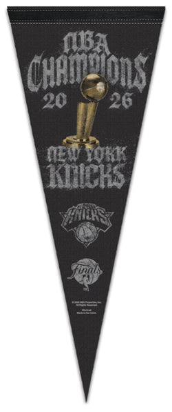 *SHIPS 6/27* New York Knicks 2026 NBA Champions Vertical-Style Premium Felt Collector's Pennant - Wincraft