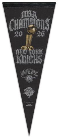 *SHIPS 6/27* New York Knicks 2026 NBA Champions Vertical-Style Premium Felt Collector's Pennant - Wincraft