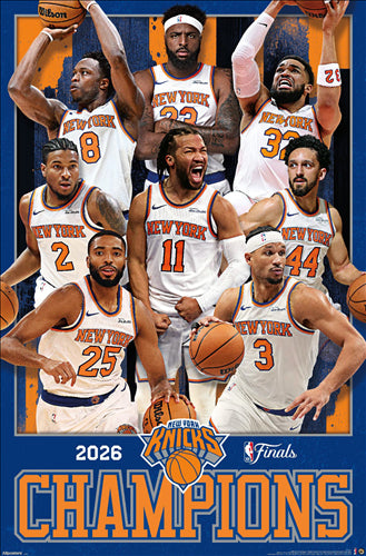 *SHIPS 6/24* New York Knicks 2026 NBA Champions 8-Player Commemorative Poster - Costacos Sports