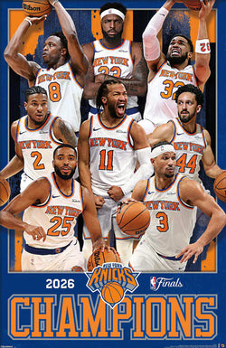 *SHIPS 6/24* New York Knicks 2026 NBA Champions 8-Player Commemorative Poster - Costacos Sports
