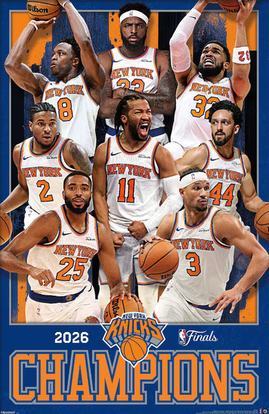 *SHIPS 6/24* New York Knicks 2026 NBA Champions 8-Player Commemorative Poster - Costacos Sports