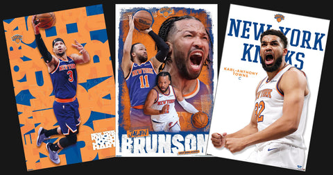 COMBO: New York Knicks NBA Basketball 3-Poster Combo Set (Jalen Brunson, KAT, Josh Hart Posters)