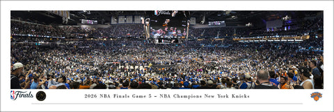 New York Knicks 2026 NBA Finals Championship Celebration Panoramic Poster Print - Blakeway Worldwide