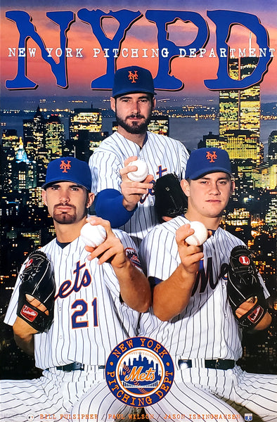 New York Mets "NYPD" Poster (Pulsipher, Wilson, Isringhausen) - Costacos Sports 1996