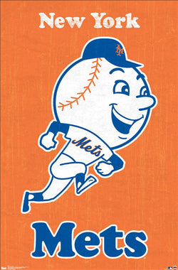 New York Mets "Mr. Met" MLB Retro Logo (1963-70) Poster - Costacos Sports