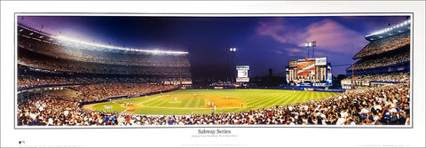 New York Mets Shea Stadium "Subway Series" Panoramic Poster Print - Everlasting Images 1998
