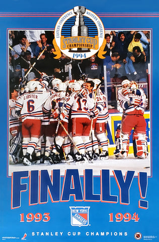 New York Rangers "Finally!" 1994 Stanley Cup Champions Commemorative 23x35 Poster - Costacos Final Stock Collection