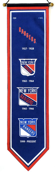 New York Rangers Logo Heritage Premium Felt Wall Banner - The Sports Vault Canada