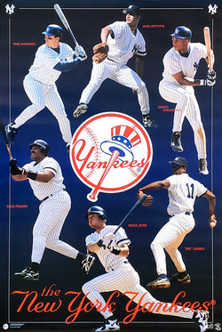 New York Yankees "Superstars 1996" Poster (Jeter, Pettitte, Fielder, Gooden, Tino, Fielder) - Costacos 1996