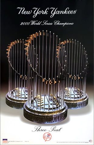 Yankees "Three-Peat" (World Series Champs 1998-2000) Commemorative Poster - Starline Inc.