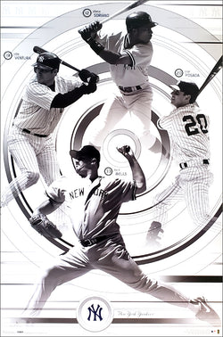 New York Yankees "Superstars 2002" MLB Action Poster (Wells, Soriano, Posada, Ventura) - Costacos Sports