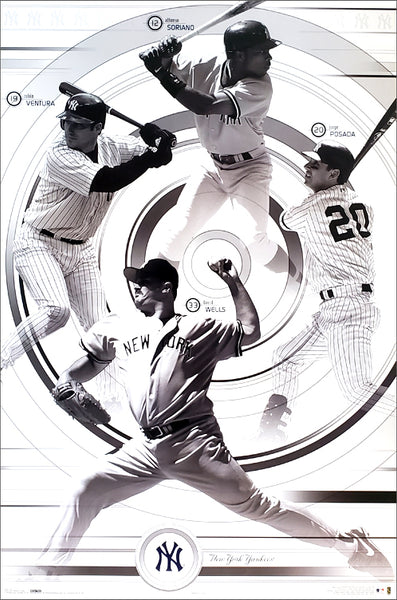 New York Yankees "Superstars 2002" MLB Action Poster (Wells, Soriano, Posada, Ventura) - Costacos Sports