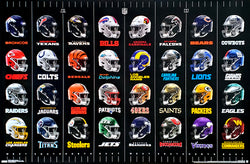 NFL Football Logos Official Wall Poster (All 32 Team Helmets) - Costacos Sports