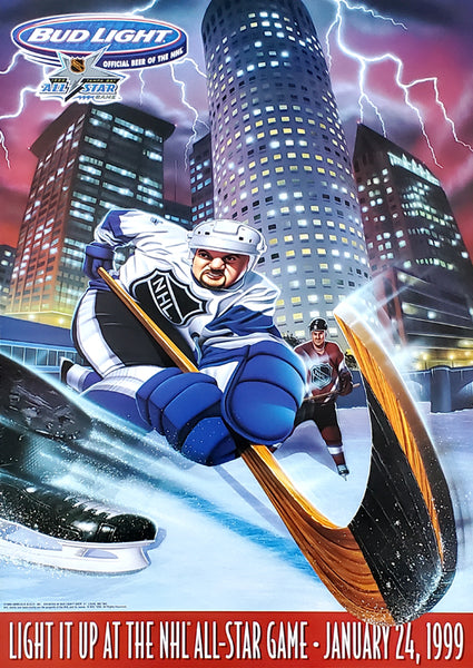 NHL All-Star Game Tampa 1999 Commemorative Poster- Bud Light