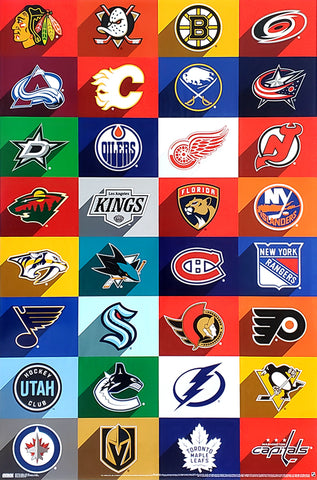 The NHL Hockey Universe All 32 Team Logos Official Poster - Costacos Sports