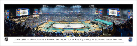 Tampa Bay Lightning vs Boston Bruins NHL Stadium Series 2026 at Raymond James Stadium Panoramic Poster Print - Blakeway