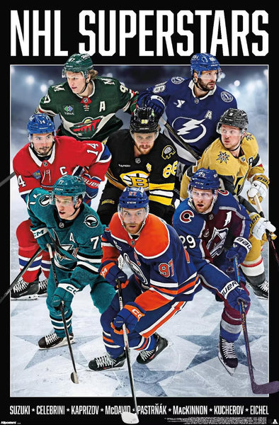 NHL Superstars 2026-27 Poster (McDavid, Celebrini, Mackinnon, Pastrnak, Kaprizov ++) - Costacos Sports