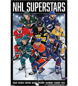 NHL Superstars 2026-27 Poster (McDavid, Celebrini, Mackinnon, Pastrnak, Kaprizov ++) - Costacos Sports