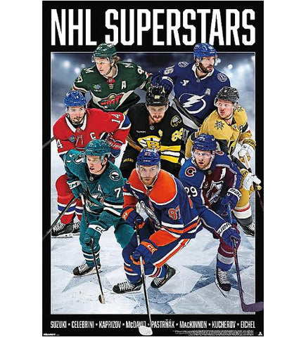 NHL Superstars 2026-27 Poster (McDavid, Celebrini, Mackinnon, Pastrnak, Kaprizov ++) - Costacos Sports