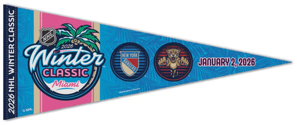 NHL Winter Classic 2026 (New York Rangers vs Florida Panthers at Loan Depot Park, Miami) Premium Felt Pennant - Wincraft
