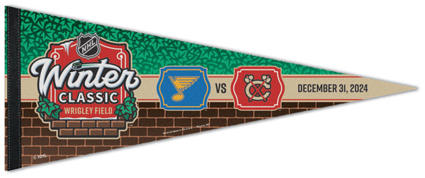 NHL Winter Classic 2024-25 (St. Louis Blues vs Chicago Blackhawks at Wrigley Field) Premium Felt Pennant - Wincraft