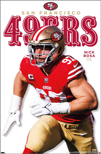 Nick Bosa "Superstar" San Francisco 49ers NFL Action Wall Poster - Costacos 2023