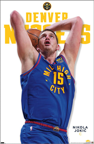 Nikola Jokic "Power Slam" Denver Nuggets Official NBA Basketball Poster - Costacos 2023