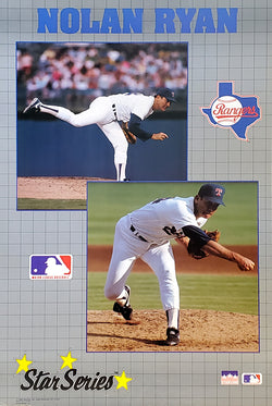 Nolan Ryan "Star Series" Texas Rangers MLB Action Poster - Starline 1990