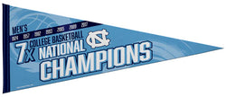 North Carolina Tar Heels Basketball 7-Time NCAA National Champions Felt Pennant - Rico Inc.