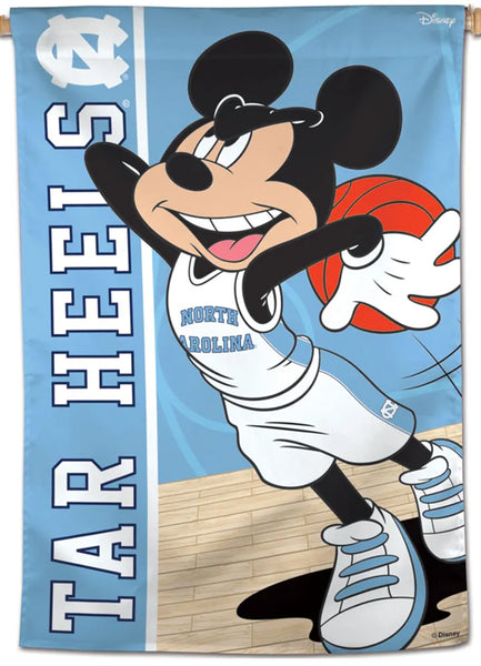 North Carolina Tar Heels Basketball "Mickey Mouse Slam Dunk" Official NCAA Disney 28x40 Wall Banner - Wincraft