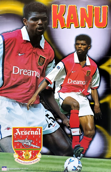 Nwankwo Kanu "Striker" Arsenal FC Soccer Football Poster - Starline Inc. 1999