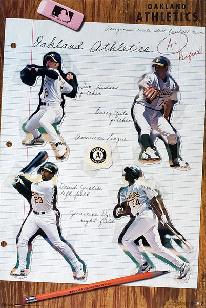 Oakland A's "A-Plus" Poster (Hudson, Zito, Justice, Dye) - Costacos Sports 2002