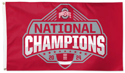 Ohio State Buckeyes 2024 NCAA Football National Champions Official NCAA Deluxe 3'x5' Flag - Wincraft