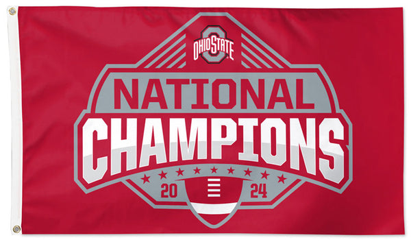 Ohio State Buckeyes 2024 NCAA Football National Champions Official NCAA Deluxe 3'x5' Flag - Wincraft