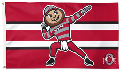 Ohio State Buckeyes "Pointing Brutus" Style Official NCAA Team Logo Deluxe-Edition 3'x5' Flag - Wincraft Inc.
