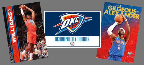 COMBO: Oklahoma City Thunder NBA Basketball 3-Poster Set (Shai, Jalen, Logo Posters)