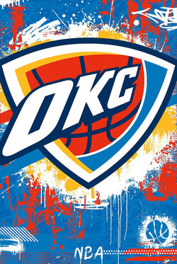 Oklahoma City Thunder NBA Basketball Official Team Logo  Poster - Costacos Sports
