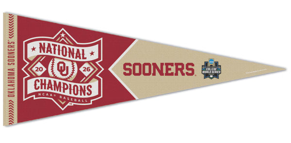 Oklahoma Sooners 2026 NCAA College World Series Champions Premium Felt Collector's Pennant - Wincraft