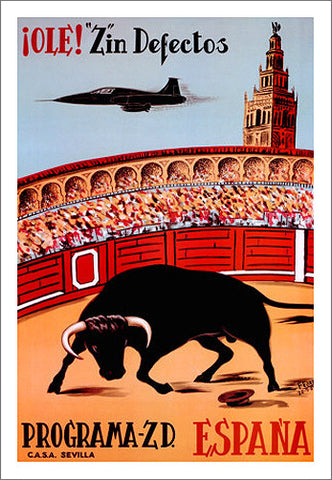 Bullfighting in Spain "Ole! Z in Defectos" (1967) Vintage Poster Reprint - Avenue A Cards