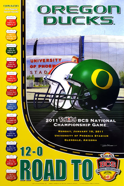 Oregon Ducks Football Road to the BCS Championship Game (2010) Poster - Action Images Inc.