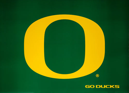 Oregon Ducks "Go Ducks" O-on-Green Logo Poster - Team Spirit
