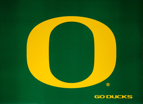 Oregon Ducks "Go Ducks" O-on-Green Logo Poster - Team Spirit