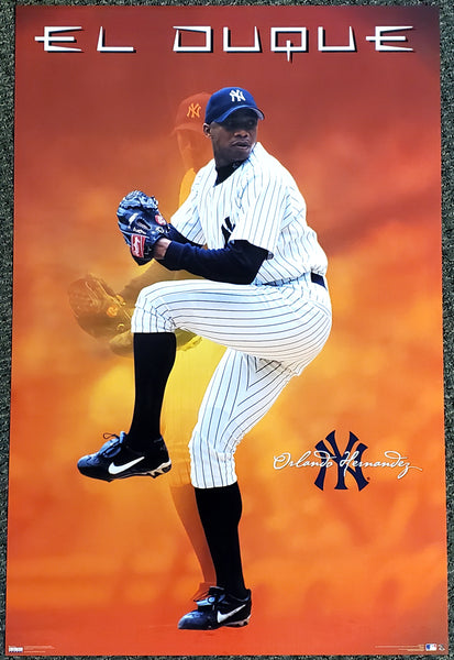 Orlando "El Duque" Hernandez New York Yankees MLB Action Poster - Costacos 1998