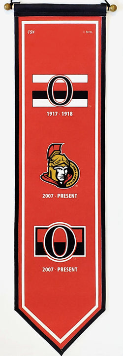 Ottawa Senators Logo Heritage Premium Felt Wall Banner - The Sports Vault Canada