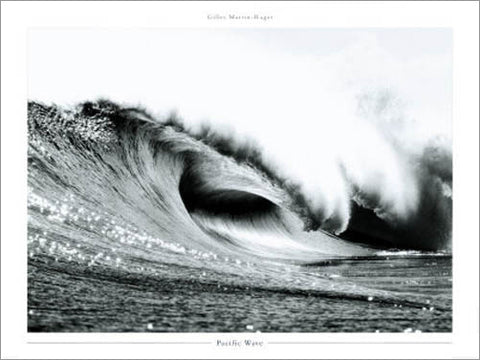 Ocean Surf "Pacific Wave" Black-and-White Photographic Art Print Poster - Pecheur d'Images