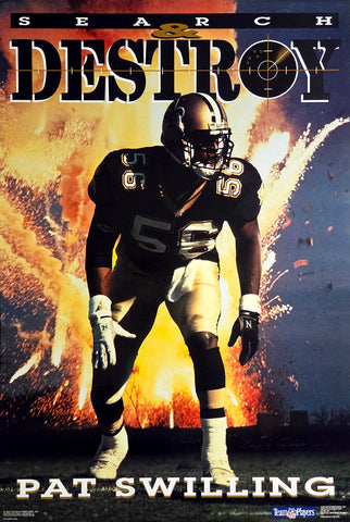 Pat Swilling "Search and Destroy" New Orleans Saints Vintage 1992 Original NFL Poster - Costacos Final Stock Collection