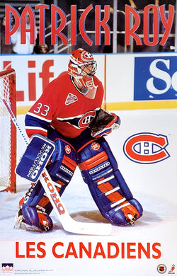 Patrick Roy "Les Canadiens" Montreal Canadiens NHL Hockey Action Poster - Starline 1993