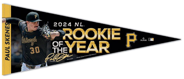 *SHIPS 12/16* Paul Skenes 2024 National League Rookie of the Year Pittsburgh Pirates Premium Felt Collector's Pennant - Wincraft