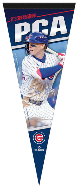 *SHIPS 12/10* Pete Crow-Armstrong Chicago Cubs MLB Signature Series Premium Felt Pennant - Wincraft 2025