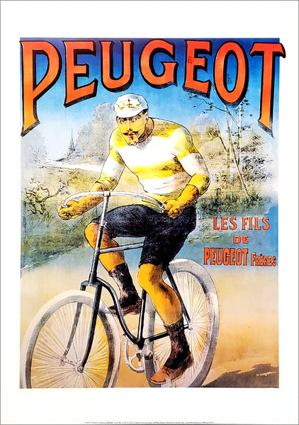 Peugeot Bicycles "Les Fils" (c.1900) Vintage French Cycling Poster Reproduction - Editions Clouet